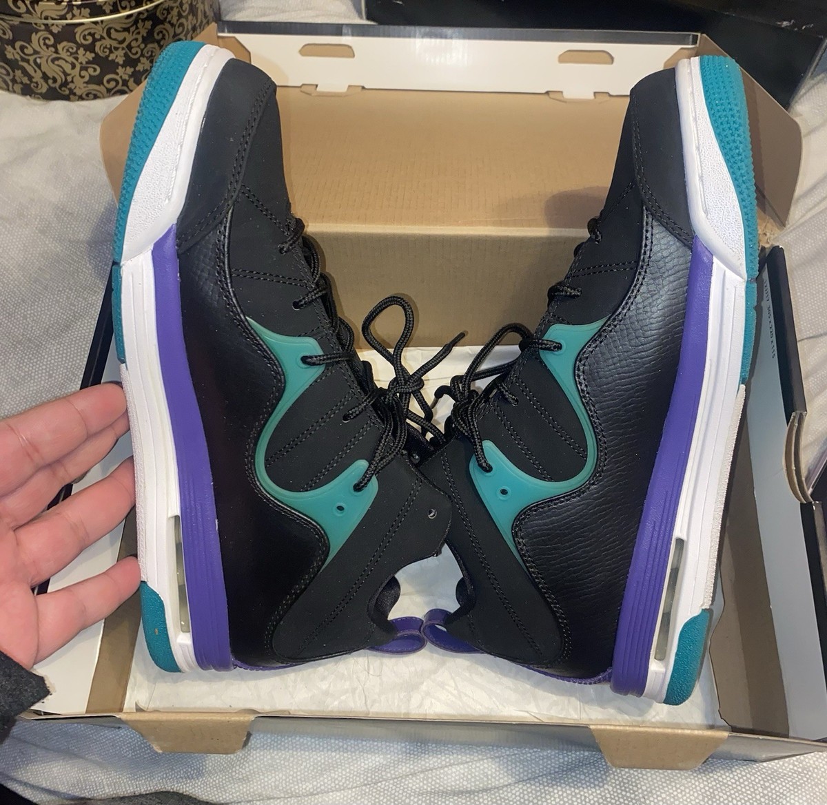 Jordan Flight TR\'97 MID 574417-008 Men\'s Size 13 Black/White/Grape Ice/Emerald Jordan Flight TR main image 4
