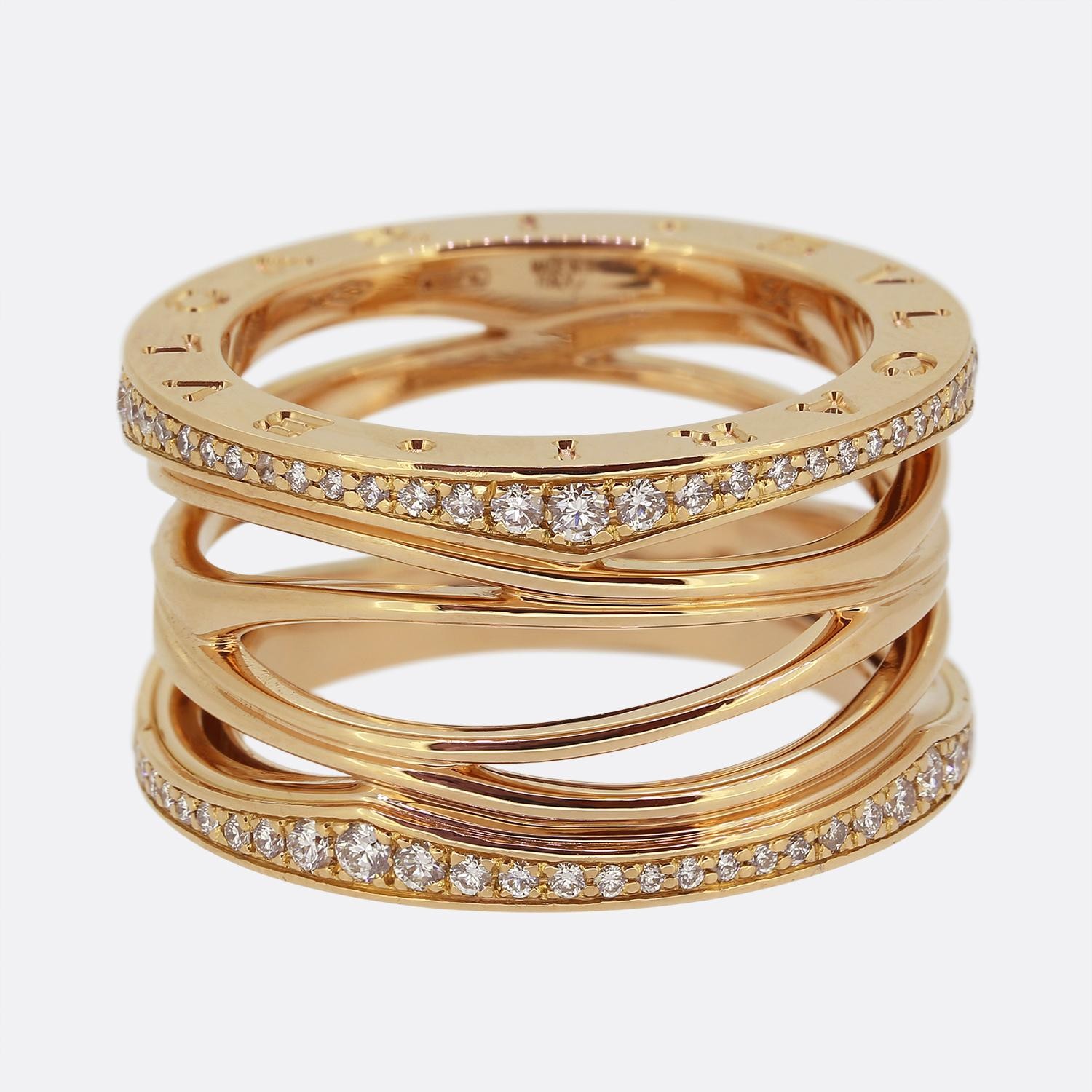 Bvlgari Anel B.Zero1 Zaha Hadid Diamond Band Ring Size N (54)