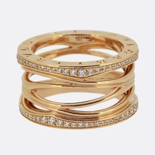 Bvlgari Anel B.Zero1 Zaha Hadid Diamant Bandring Größe N (54)