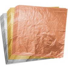 Paxcoo 300 Gold Leaf Sheets for Resin, 300Pcs Gold, Silver and Rose