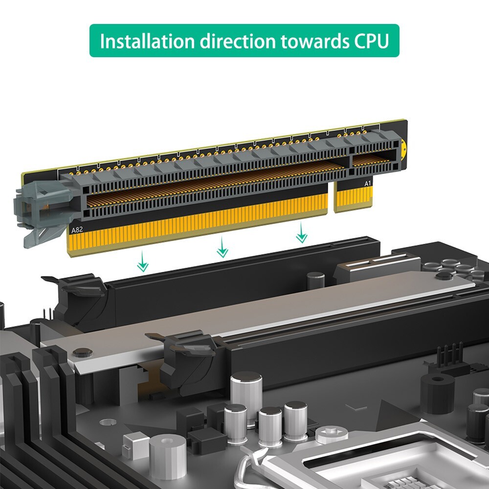 Reverse Mount Riser PCI-e 8X 3.0 Reverse Riser Card For 2U Server - 90 ...