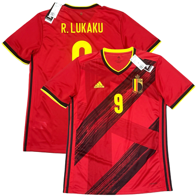 2020/21 Belgium Home Jersey #9 R. Lukaku Large adidas Soccer Euro