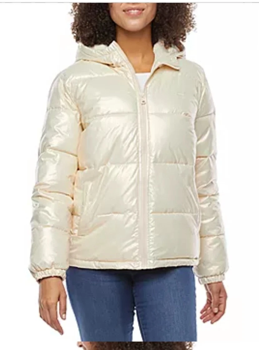 Levi's Performance Hooded Puffer Jacket Scallop Shell Sz XL. Reg $180 (A36UHL)