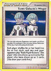 Pokemon D&P Mysterious Treasures- Supporter Team Galactic's Wager Card 115/123
