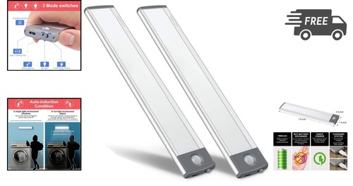Motion Sensor Cabinet Light 30 LED Wireless Rechargeable Under Counter Light - Picture 2 of 9