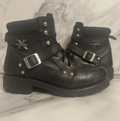 Xelement  Biker Boots Men’s size 10M Ultimate Lace Up Buckle Leather LU1469 Xelement Biker Boots Men main image 2