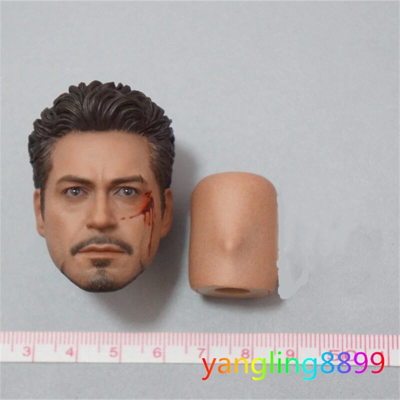 Modelo esculpido tallado cabeza Iron Man 2 Iron Man MK5 escala 1:6 HotToys HT Foto 4 de 4
