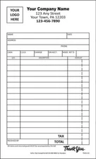 Custom Mid-Size Sales Invoice Forms  / 2 Part Carbonless / 4.25 x 7 / TMG132