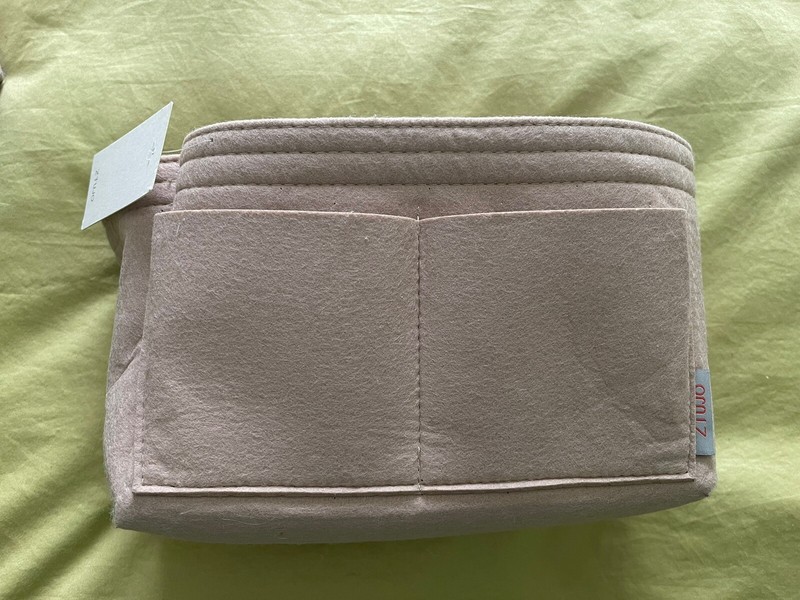 Ztujo Purse Organizer Insert, Felt Bag Organizer w/Metal Zipper 10”x6”x5”