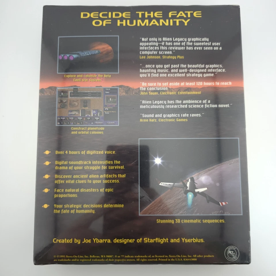 Alien Legacy, 1995, Big Box, New & Sealed - Image 3 of 4