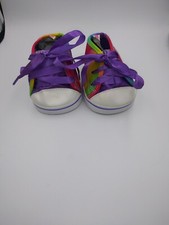 BUILD A BEAR BABW GIRLS RAINBOW HIGH TOPS SNEAKERS TENNIS ATHLETIC TEDDY SHOES