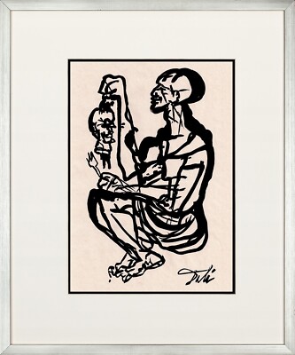 SALVADOR DALI - old sketch INK - GREAT ART !!!