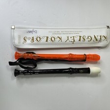 2 Pc Kingsley Kolors Recorder Orange And Black - Comes With Case read