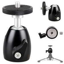 1/4" Screw 360 Rotation Ball Head Tripod Mount with 3/8" to 1/4" Screw Adapter