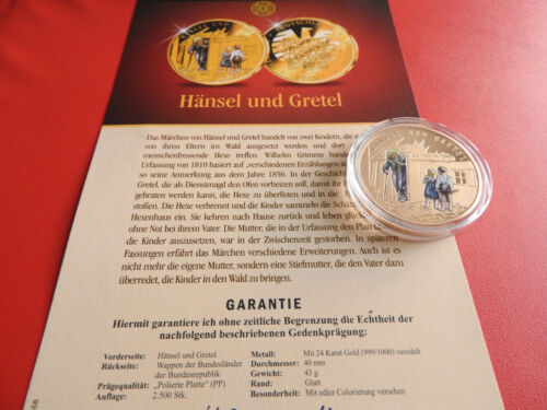 * Hansel and Gretel * Grimm fairy tales * medal/PP colored * ca40 mm (COM) - Picture 1 of 4