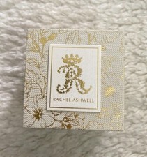 Rachel Ashwell Elegant White and Gold Floral Print Jewelry Box