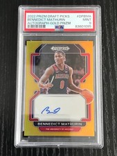 2022-23 PANINI PRIZM DRAFT PICKS AUTO BENNEDICT MATHURIN ROOKIE GOLD 1/10 PSA 9