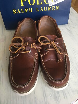 POLO RALPH LAUREN MENS BROWN LEATHER 