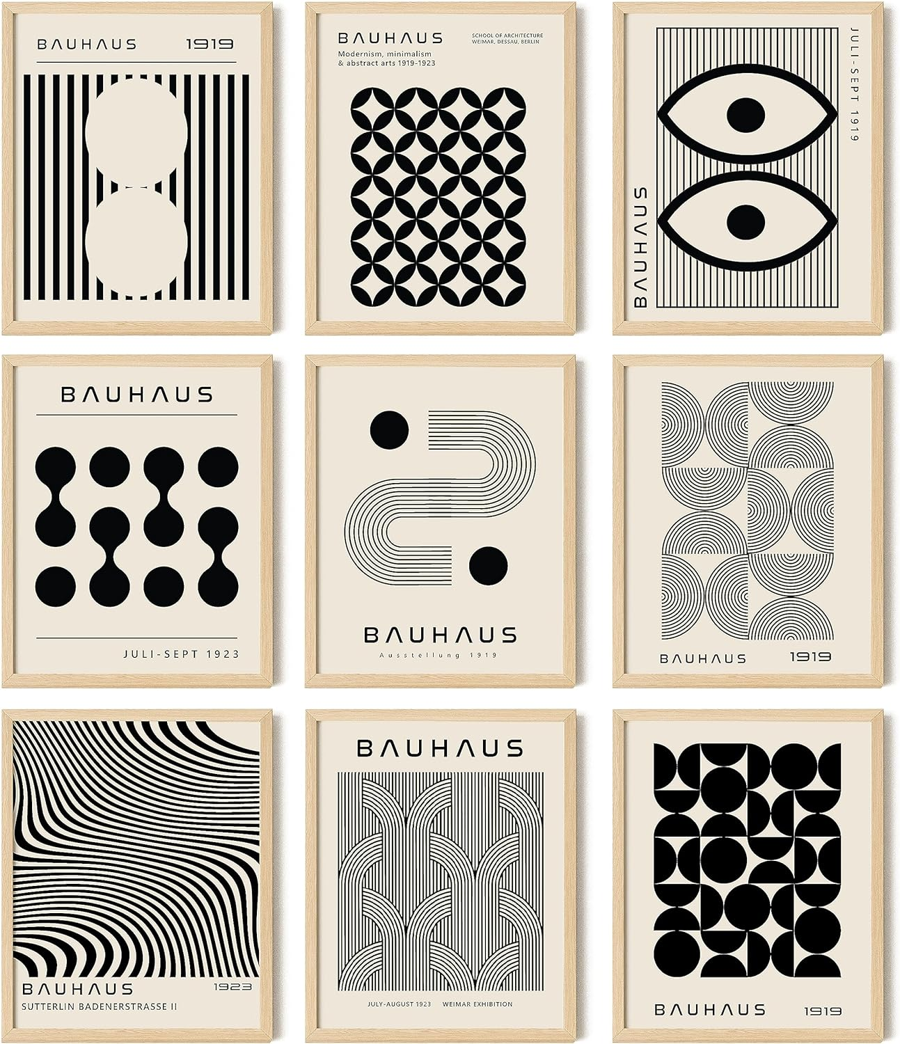 Bauhaus Poster Mid Century Modern Wall Decor Abstract Geometric Wall Art Bauhau