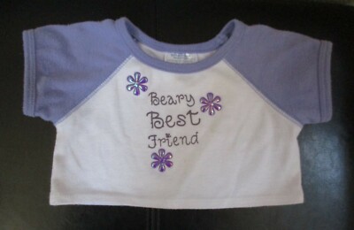 Build A Bear Workshop Purple & White Beary Best Friend Tee Top