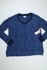 Womens Secret Treasures Blue Long Sleeve V Neck Top NEW NWT