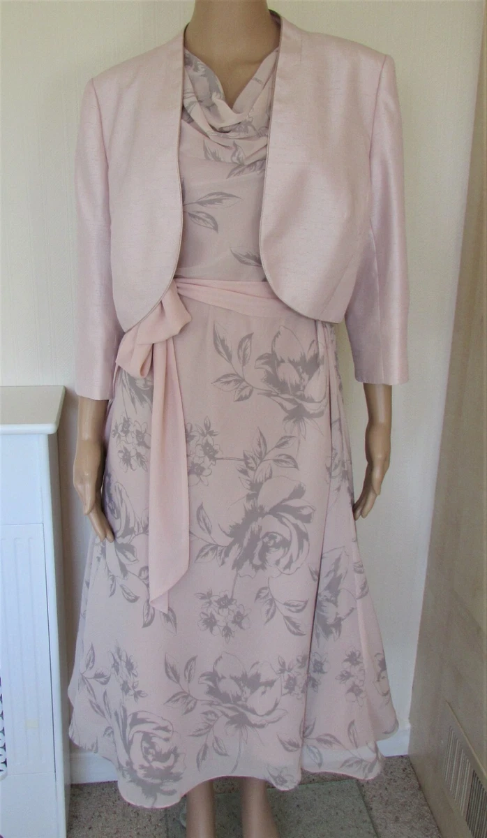 Jacques Vert Pale Pink Fit Flare Dress and Matching Pink Bolero