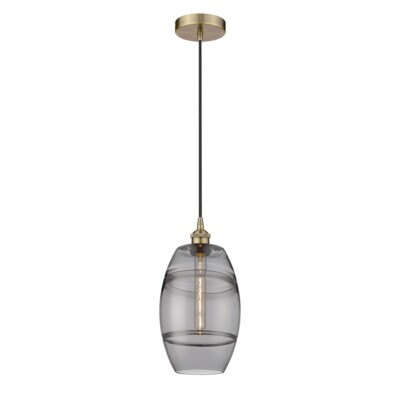 Innovations 616-1P Vaz 1Lt 8'' Cord Mini Pendant, AB/SM - 616-1P-AB-G557-8SM