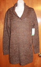 RELATIVITY Misses' Large SWEATER DRESS (brown/gold w/ long sleeves) New w/ Tags