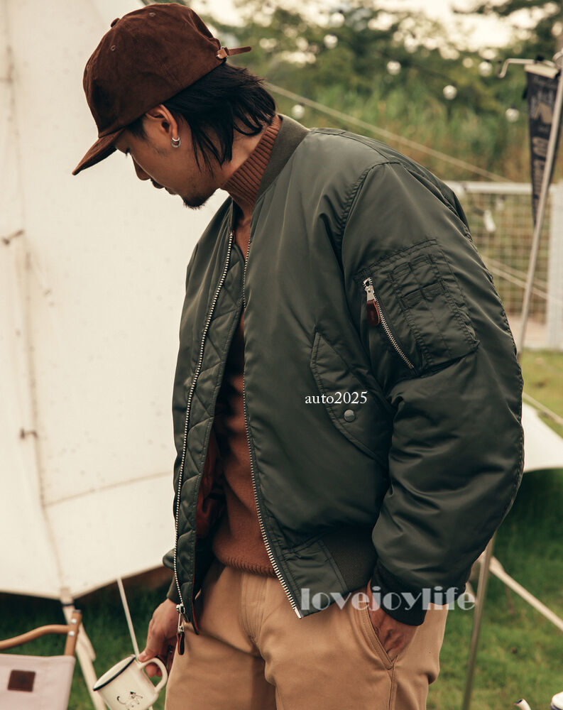 Red Tornado Winter Warm MA-1 Wool Jacket Men Pilot Jacket