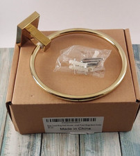 Wall Mounted Gold Color 6" Round Bathroom Towel Ring Holder Stainless Steel NEW