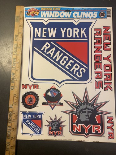 New York Rangers Reusable Static Window Clings Officially Licensed Free Shipping - Picture 3 of 4