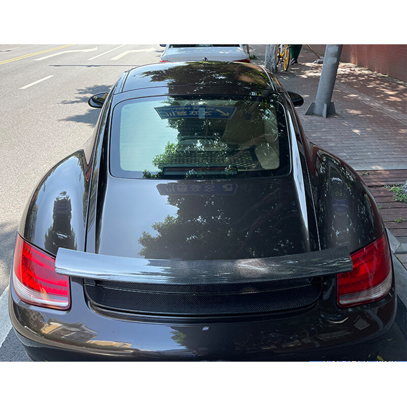 For Porsche 987 Cayman 2005-2012 Real Carbon Fiber Rear Trunk Spoiler Sport Wing