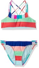 Hobie Girls' Big Bralette Top  Hipster Bottom Swimsuit Set Sz. 7 Y 149687