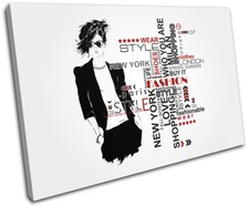 Fashion Female Girl Woman Type Fashion SINGLE CANVAS WALL ART Picture Print