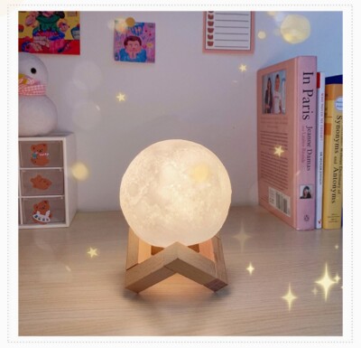 3D Printing Jupiter Planet Lunar LED Table Lamp Moon Night Light Home Decor Gift