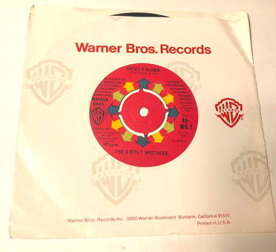 The Everly Brothers 7'' Record 45 & Label Sleeve UK import Cathys Clown / Always