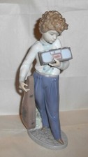 Lladro 5810 Musically Inclined Porcelain Figurine Boy With Radio & Guitar
