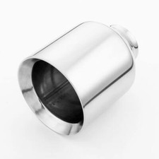 Straight Cut 5 Out Dual Wall Exhaust Tip 2.5 In Stainless Steel Round Bevel