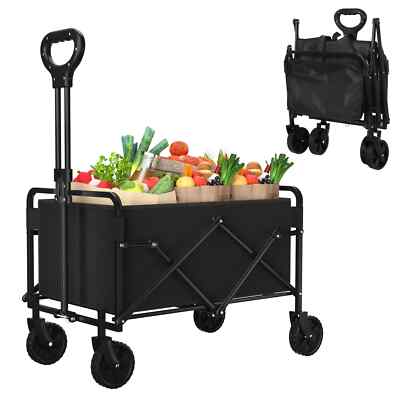 220 LBS Heavy Duty Collapsible Trailer Utility Cart All Terrain for Outdoor Use