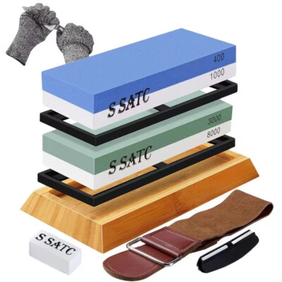 SATC 400/1000 3000/8000 Schleifstein set Messerschärfer Abziehstein Wetzstein Premium