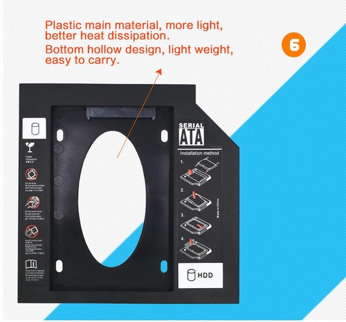 2.5'' SSD 12.7mm HDD Caddy Case Enclosure For Laptop CD DVD Optibay SATA 3.0 - Picture 4 of 7