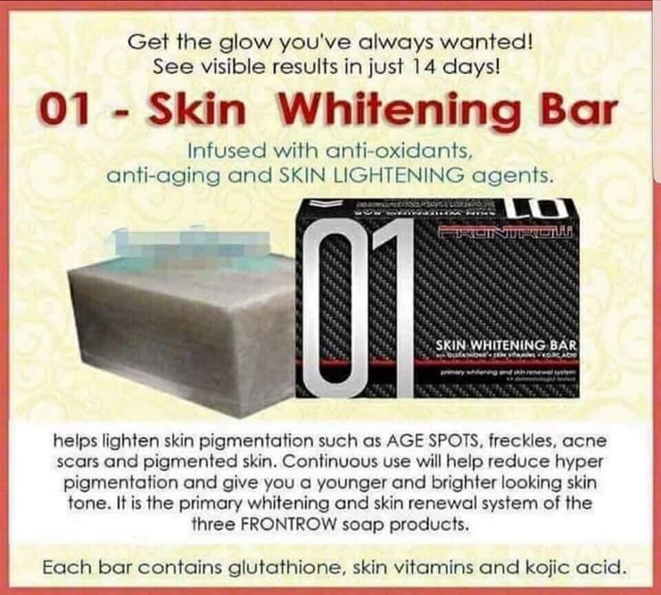 Frontrow Skin Whitening Bar Soap with Glutathione+Skin Vitamins+ 