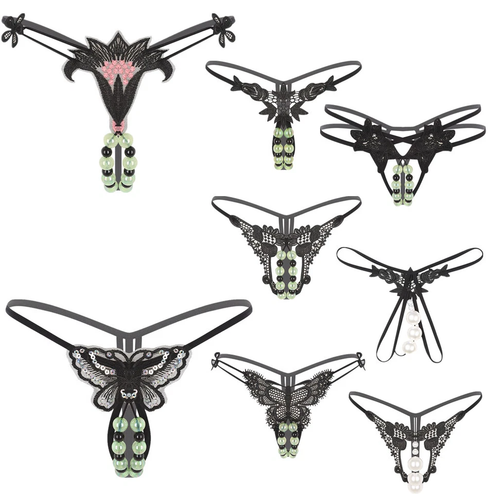 Damen Dessous V-String Strings Schrittlos Höschen Geschlecht Hintern Öffnen - Bild 4 von 4