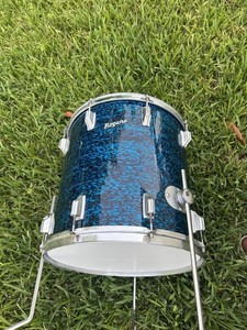 1960s Rogers 16x16 Cleveland Holiday blue onyx vintage floor tom