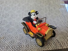 Vintage Mickey Mouse 1908 Pull Lever Car Masudaya Corp 1981 Walt Disney Works