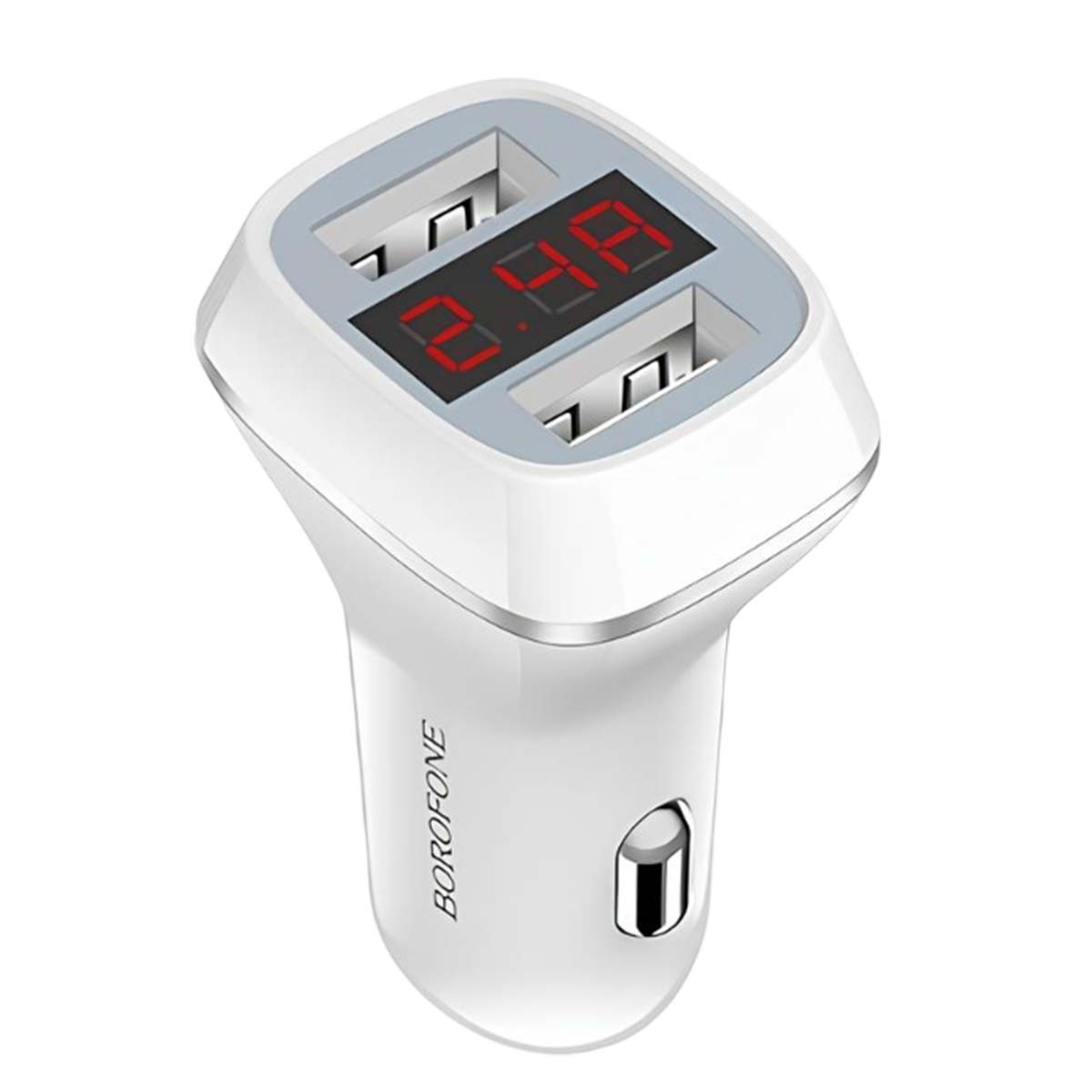 Chargeur voiture double USB Borofone a charge rapide et affichage digital LED