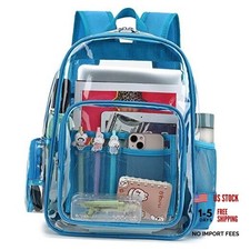 Heavy Duty Clear Backpack School Backpack, PVC Transparent Backpacks See Blue