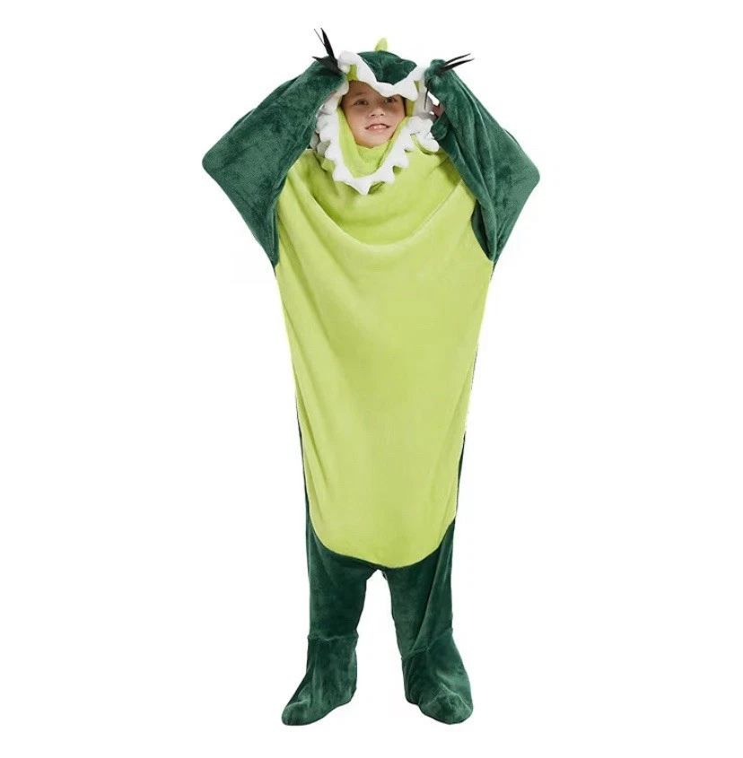 恐龙可穿戴连体帽衫毯超大尺寸适用于 6-8 — 第 2/4 张图片