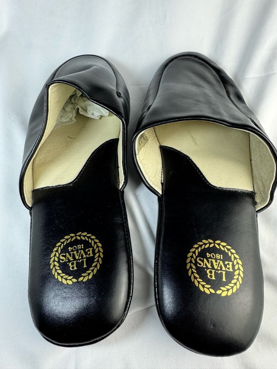 L. B. Evans Men\'s 10 M Duke Scuff Black Slippers Slip On Comfort Leather Shoes Amazon.com | L.B. Evans Men main image 2