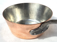 Vintage 8.1inch French Copper Saute Pan Made in France Hammered Stainless 4lbs